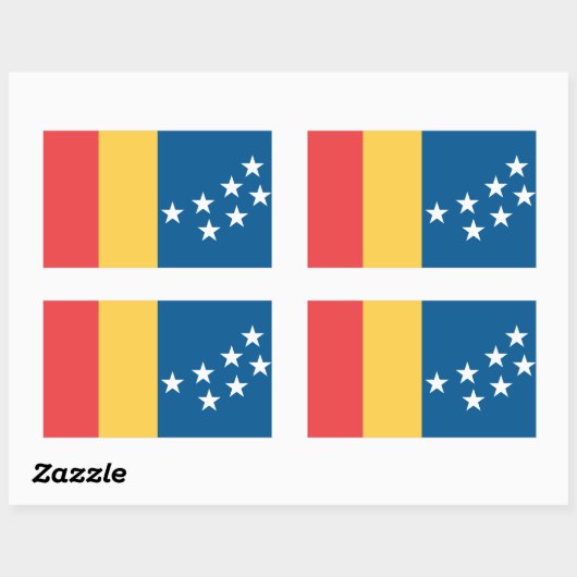 Sticker Rectangulaire Drapeau de Durham, Caroline du Nord (Feuille)