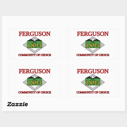 Sticker Rectangulaire Drapeau de Ferguson, Missouri (Feuille)