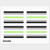 Sticker Rectangulaire Drapeau de fierté agender (Feuille)