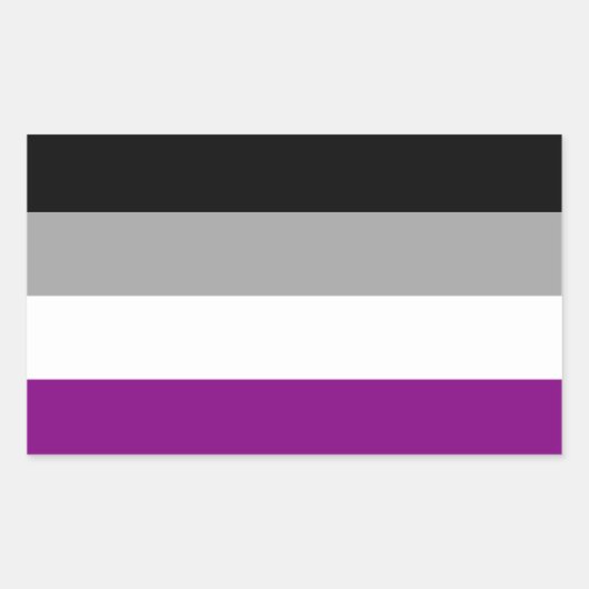 Sticker Rectangulaire Drapeau de fierté asexué (Devant)
