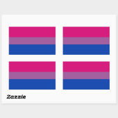 Sticker Rectangulaire Drapeau de fierté bisexuel (Feuille)