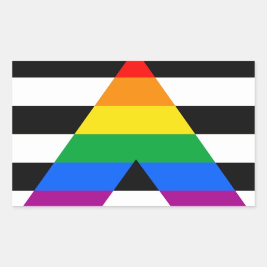 Sticker Rectangulaire Drapeau de fierté d'allié (Devant)