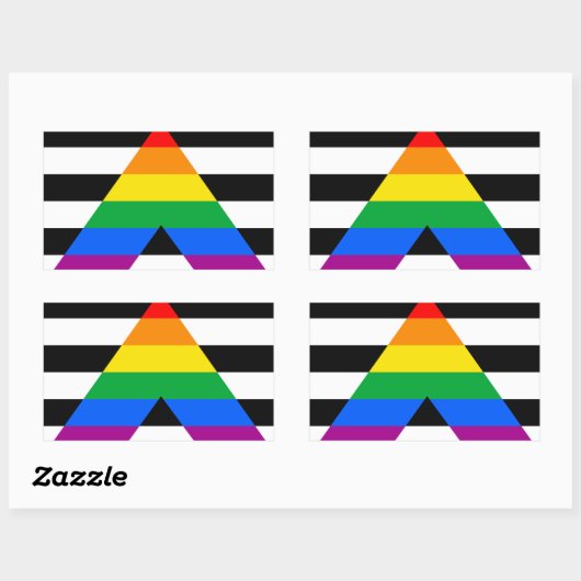 Sticker Rectangulaire Drapeau de fierté d'allié (Feuille)