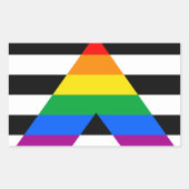 Sticker Rectangulaire Drapeau de fierté d'allié (Devant)