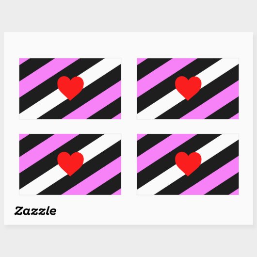 Sticker Rectangulaire Drapeau de fierté de la fille de cuir (Feuille)