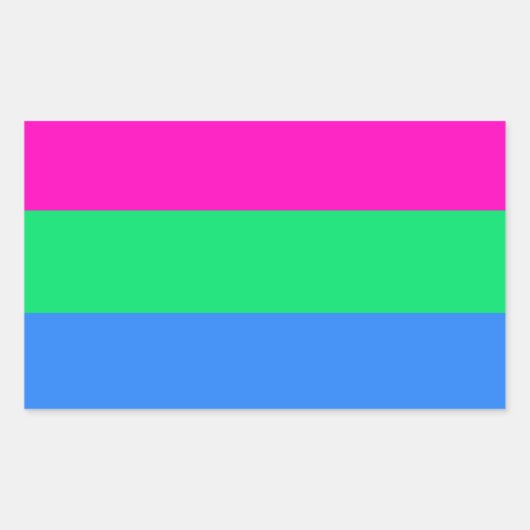 Sticker Rectangulaire Drapeau de fierté de Polysexual (Devant)
