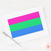Sticker Rectangulaire Drapeau de fierté de Polysexual (Enveloppe)
