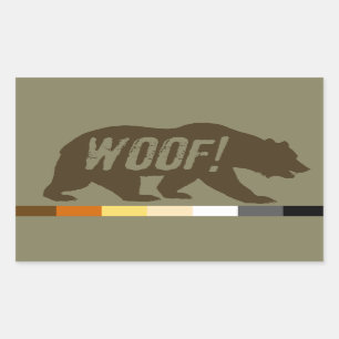 Sticker Rectangulaire Drapeau de fierté d'ours gay Cool WOOF