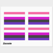 Sticker Rectangulaire Drapeau de fierté genderfluid (Feuille)