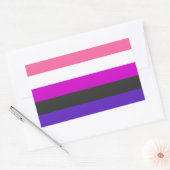 Sticker Rectangulaire Drapeau de fierté genderfluid (Enveloppe)