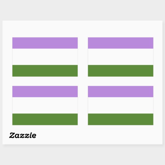 Sticker Rectangulaire Drapeau de fierté genderqueer (Feuille)
