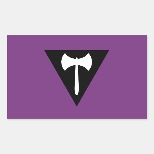 Sticker Rectangulaire Drapeau de fierté lesbienne Ax pourpre (Devant)