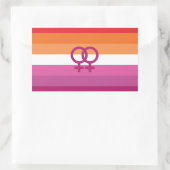 Sticker Rectangulaire Drapeau de fierté lesbienne WLW (Coucher de soleil (Sac)