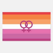 Sticker Rectangulaire Drapeau de fierté lesbienne WLW (Coucher de soleil (Devant)