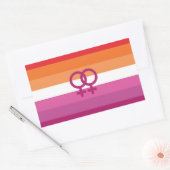 Sticker Rectangulaire Drapeau de fierté lesbienne WLW (Coucher de soleil (Enveloppe)