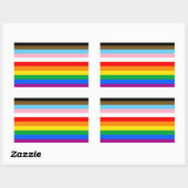 Sticker Rectangulaire Drapeau de fierté LGBTQ+ inclus (Feuille)
