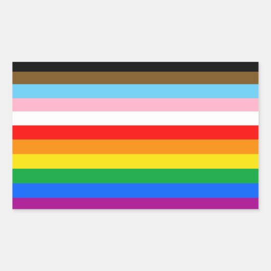 Sticker Rectangulaire Drapeau de fierté LGBTQ+ inclus (Devant)