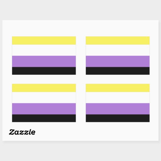 Sticker Rectangulaire Drapeau de fierté non binaire (Feuille)