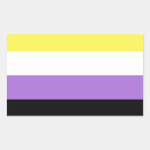Sticker Rectangulaire Drapeau de fierté non binaire (Devant)