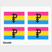 Sticker Rectangulaire Drapeau de fierté pansexuelle (Feuille)