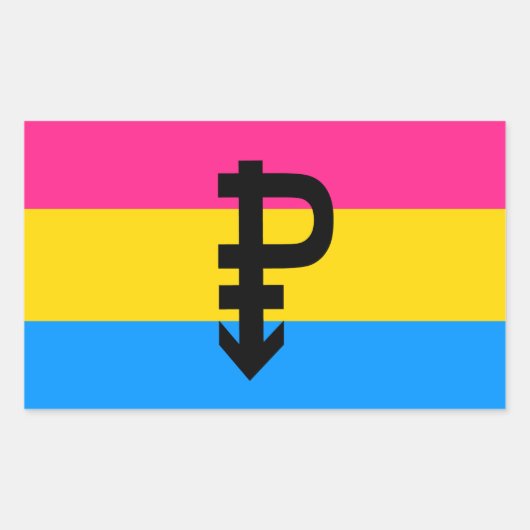 Sticker Rectangulaire Drapeau de fierté pansexuelle (Devant)