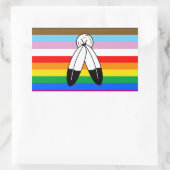 Sticker Rectangulaire Drapeau de fierté progressiste LGBTQ+ Two-Spirit (Sac)