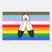 Sticker Rectangulaire Drapeau de fierté progressiste LGBTQ+ Two-Spirit (Devant)