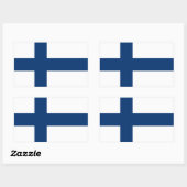 Sticker Rectangulaire Drapeau de Finlande (Feuille)