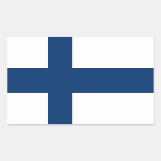 Sticker Rectangulaire Drapeau de Finlande (Devant)
