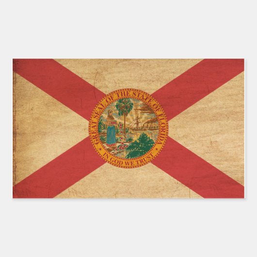 Sticker Rectangulaire Drapeau de Floride (Devant)