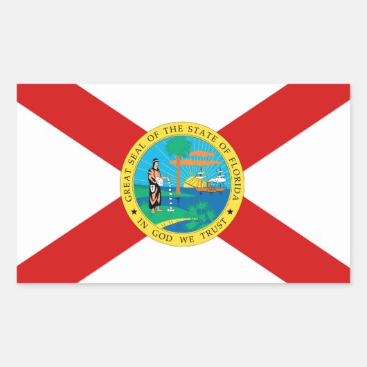 Sticker Rectangulaire Drapeau de Floride (Devant)