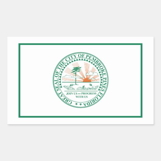 Sticker Rectangulaire Drapeau de Fort Pembroke Pines, Floride (Devant)