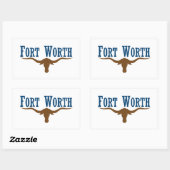 Sticker Rectangulaire Drapeau de Fort Worth (Texas) (Feuille)