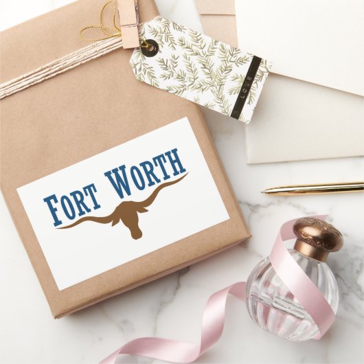 Sticker Rectangulaire Drapeau de Fort Worth (Texas) (Cadeaux)