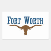 Sticker Rectangulaire Drapeau de Fort Worth (Texas) (Devant)