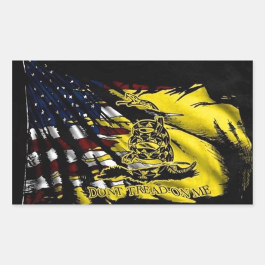Sticker Rectangulaire Drapeau De Gadsden - Liberté Ou Mort (Devant)