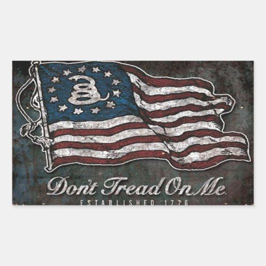 Sticker Rectangulaire Drapeau De Gadsden - Liberté Ou Mort (Devant)