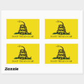 Sticker Rectangulaire Drapeau de Gadsden - Ne me touchez pas (Feuille)