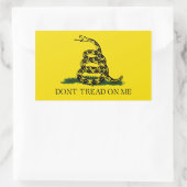 Sticker Rectangulaire Drapeau de Gadsden - Ne me touchez pas (Sac)