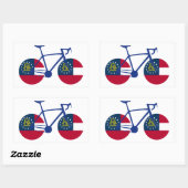 Sticker Rectangulaire Drapeau de Géorgie à vélo (Feuille)