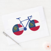 Sticker Rectangulaire Drapeau de Géorgie à vélo (Enveloppe)