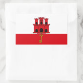 Sticker Rectangulaire Drapeau de Gibraltar (Sac)