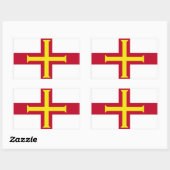 Sticker Rectangulaire Drapeau de Guernesey (Feuille)