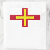 Sticker Rectangulaire Drapeau de Guernesey (Sac)