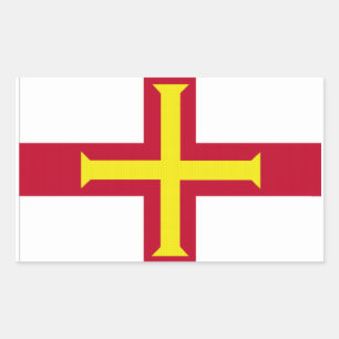Sticker Rectangulaire Drapeau de Guernesey