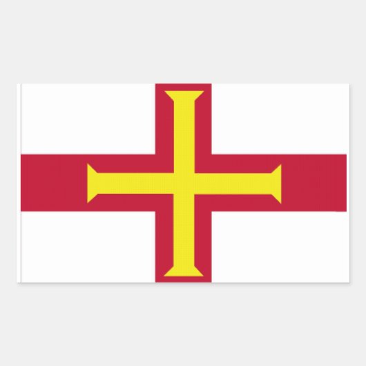 Sticker Rectangulaire Drapeau de Guernesey (Devant)