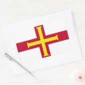 Sticker Rectangulaire Drapeau de Guernesey (Enveloppe)
