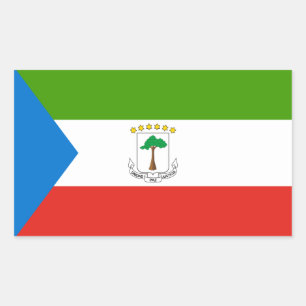 Sticker Rectangulaire Drapeau de Guinée équatoriale, Drapeau de Guinée é