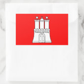 Sticker Rectangulaire Drapeau de Hambourg, Allemagne (Sac)