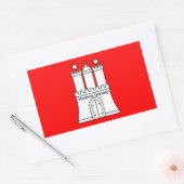 Sticker Rectangulaire Drapeau de Hambourg, Allemagne (Enveloppe)